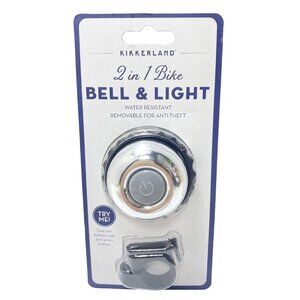 New Kikkerland 2 In 1 Bell And Bike Light Water Resistant - Comes with screws!